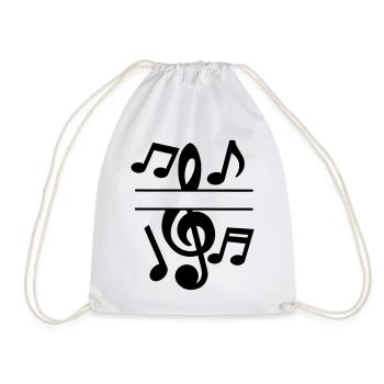 Notes de musique et bannière de texte clé - Sac de sport léger - blanc - Devant