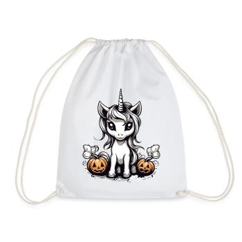 Halloween Einhorn Design - Turnbeutel - Weiß - Vorne