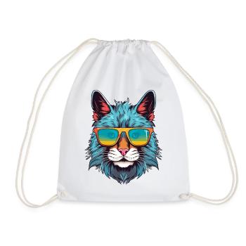 Luchs mit Sonnenbrille - Turnbeutel - Weiß - Vorne