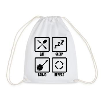 Banjo Player Schedule - Drawstring Bag - white - Front