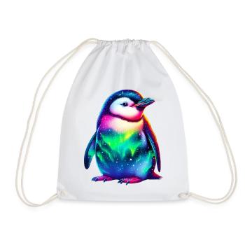 Aurora Borealis Penguin - Drawstring Bag - white - Front