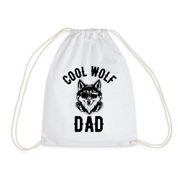 Cool wolf dad - Drawstring Bag - white - Front