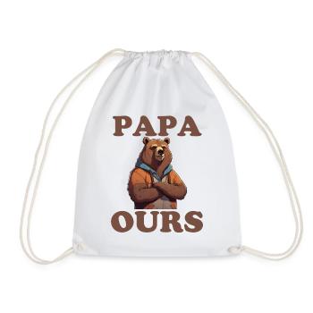 Papa Ours grognon fête des pères - Sac de sport léger - blanc - Devant