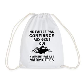 Ne faites confiance qui n aiment pas les marmottes - Sac de sport léger - blanc - Devant