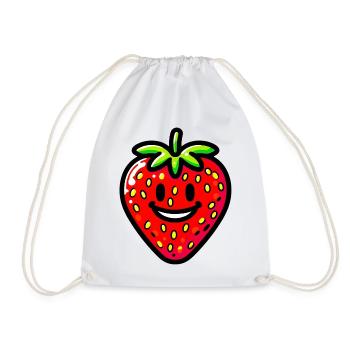 Erdbeer-Erdbeeren - Turnbeutel - Weiß - Vorne