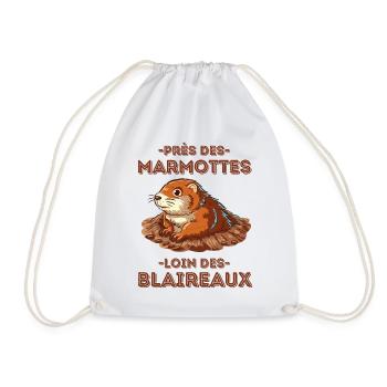 Humour marmotte randonnée - Sac de sport léger - blanc - Devant
