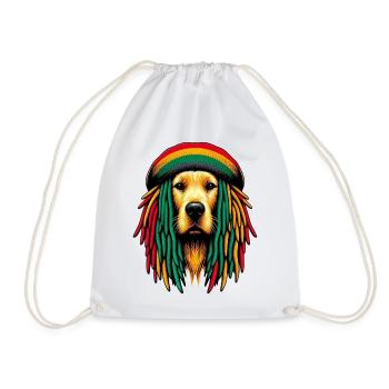 Rasta Dog Jamaica Jamaica Jamaican - Drawstring Bag - white - Front
