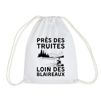 Humour pêche truite - Sac de sport léger - blanc - Devant