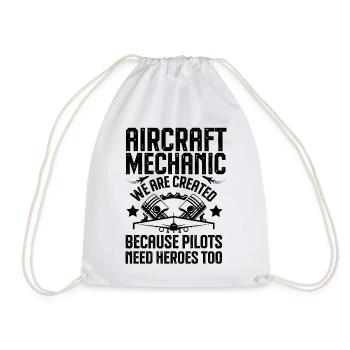 Aircraft mechanic - Drawstring Bag - white - Front