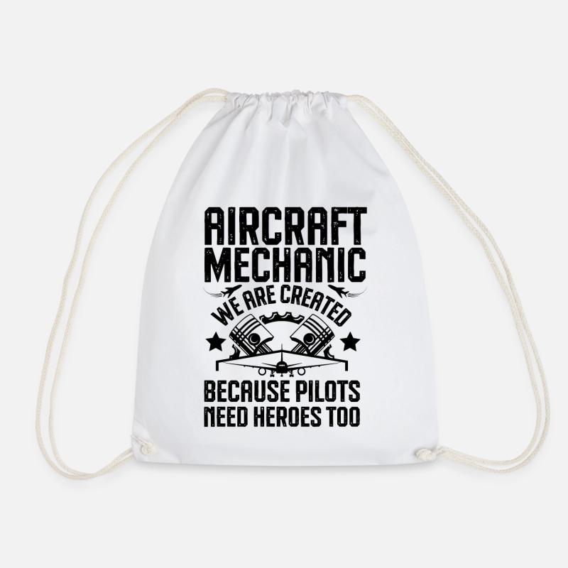 Aircraft mechanic - Drawstring Bag - white