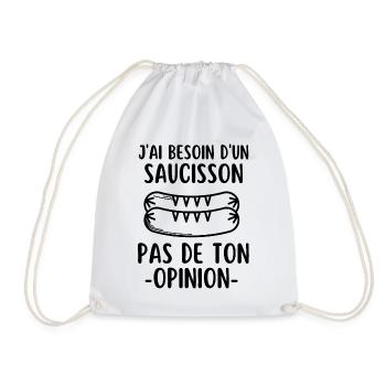 Humour saucisson - Sac de sport léger - blanc - Devant