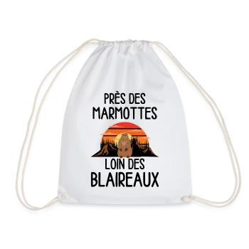 Marmotte au coucher de soleil - Sac de sport léger - blanc - Devant