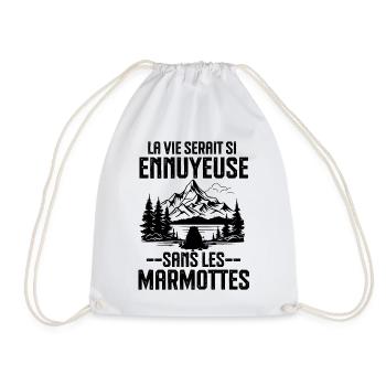 La vie serait si ennuyeuse sans les marmottes - Sac de sport léger - blanc - Devant