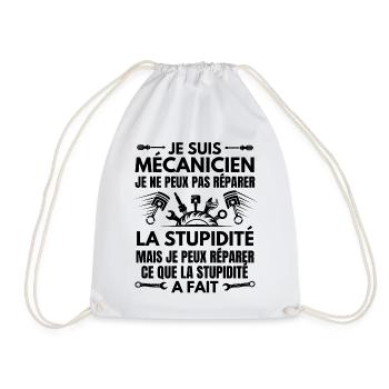 Humour mécanicien réparation - Sac de sport léger - blanc - Devant