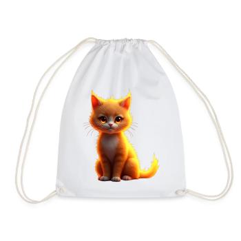 Flammenkatze Fantasie - Turnbeutel - Weiß - Vorne