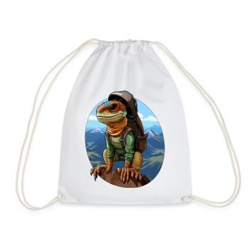 Lizards Mountaineer / Hiking Lizard - Drawstring Bag - white - Front