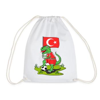 Drapeau de Turquie Dinosaure Rex Football - Sac de sport léger - blanc - Devant