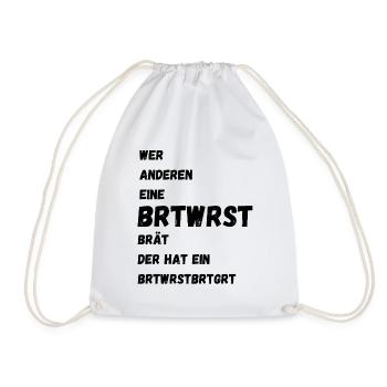 bratwurst grill dad dad joke grill master - Drawstring Bag - white - Front
