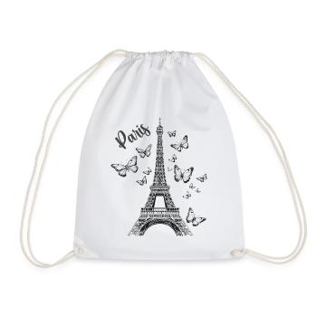 Paris Tour Eiffel France Papillons Art - Sac de sport léger - blanc - Devant