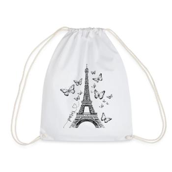 Paris Tour Eiffel France Papillons Art - Sac de sport léger - blanc - Devant
