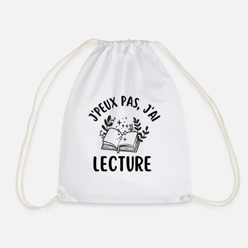 I can't I read it - Drawstring Bag - white