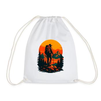 Aventurier au Coucher de Soleil en Montagne - Sac de sport léger - blanc - Devant