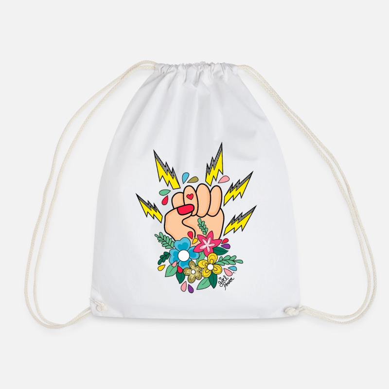 girl power - Drawstring Bag - white