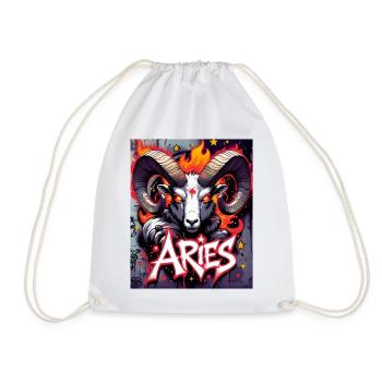 Aries - Drawstring Bag - white - Front