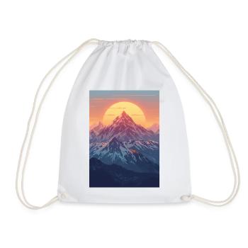 Mountains in the Pastel Sun - Drawstring Bag - white - Front