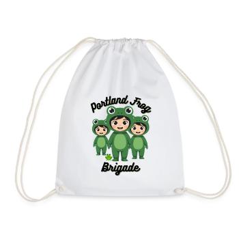 Portland Frog Brigade  - Drawstring Bag - white - Front