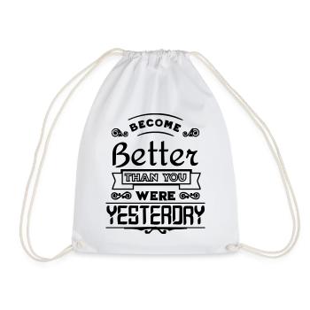🦋 Floral Butterfly – Elegant Line Art Design - Drawstring Bag - white - Front