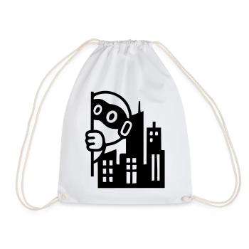 Urban Hero | Rebel in the big city - Drawstring Bag - white - Front