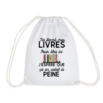Pastellfarbenes Bücherregal - Turnbeutel - Weiß - Vorne