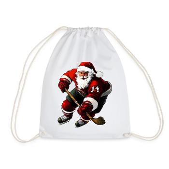 Weihnachten Eishockeyspieler - Drawstring Bag - white - Front