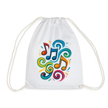 Bunte Musiknoten - Turnbeutel - Weiß - Vorne