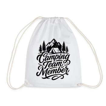Camping Team Zelt Berge - Turnbeutel - Weiß - Vorne