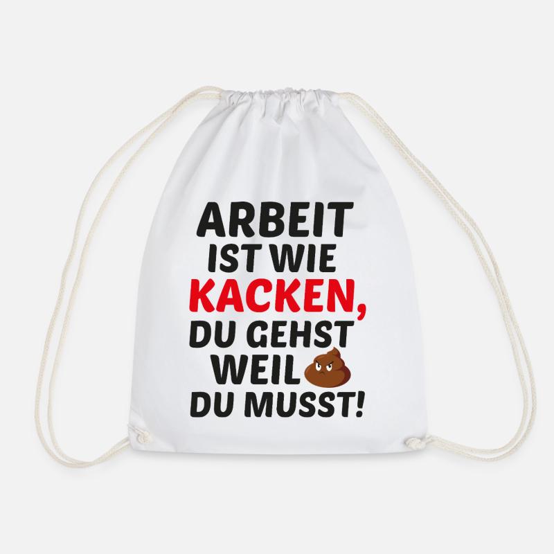 Le travail, c’est comme aller à la caca - Sac de sport léger - blanc