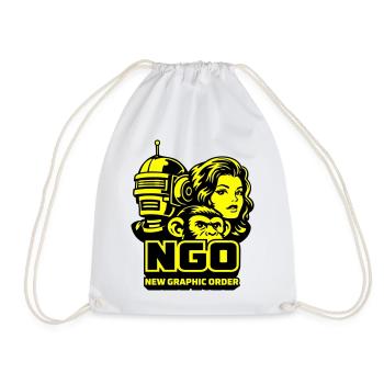 NGO Neon Pop Retro Portraits - Turnbeutel - Weiß - Vorne