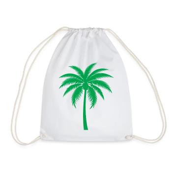 Palm tree - Drawstring Bag - white - Front