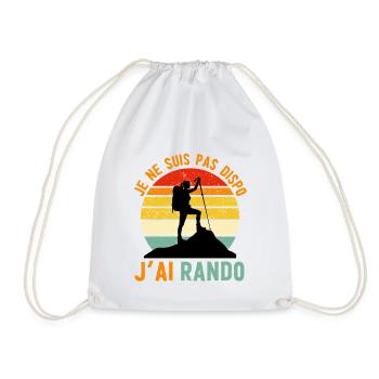 Rando Attitude: Not available, I hiked - Drawstring Bag - white - Front