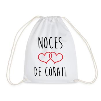 Coral Wedding 11 years of marriage - Drawstring Bag - white - Front