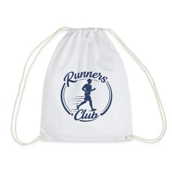 Runners Club Running Logo - Drawstring Bag - white - Front