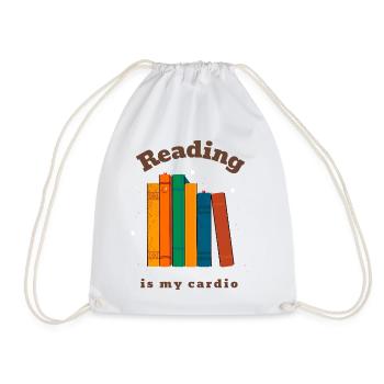Lesen ist mein Cardio-Shirt, mein T-Shirt für lustige Buchliebhaber, - Turnbeutel - Weiß - Vorne
