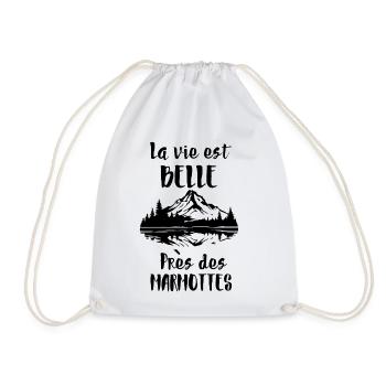 La vie est belle près des marmottes  - Sac de sport léger - blanc - Devant