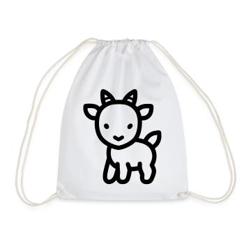 chèvre - Sac de sport léger - blanc - Devant
