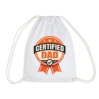 Papa certifié - Drôle de père design - Sac de sport léger - blanc - Devant