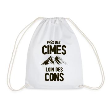 Près des cimes, loin des cons - Sac de sport léger - blanc - Devant