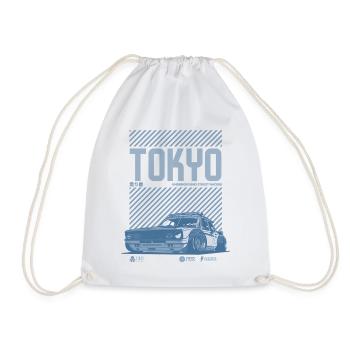 Tokyo Neon Street Race - Drawstring Bag - white - Front