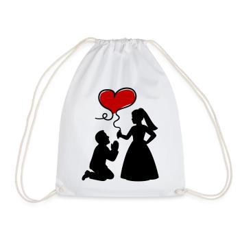 Brautpaar Ehepaar Hochzeit - Turnbeutel - Weiß - Vorne