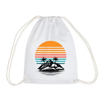 Soleil rétro palmier horizon - Sac de sport léger - blanc - Devant